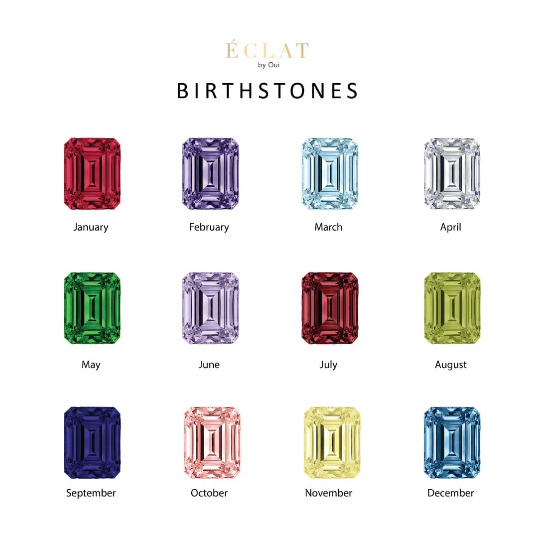 Toi et Moi Emerald Coloured Birth stones chart - Eclat by Oui