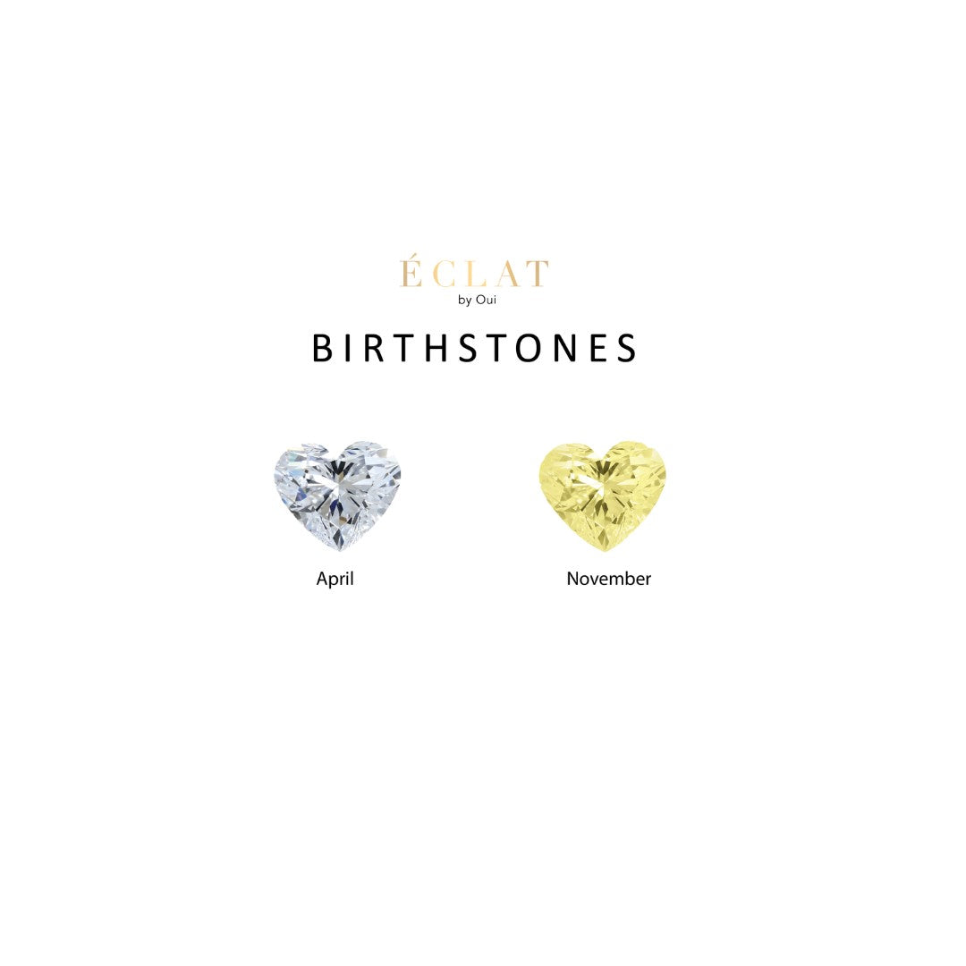 Toi et Moi Heart Coloured Birth stones chart - Eclat by Oui