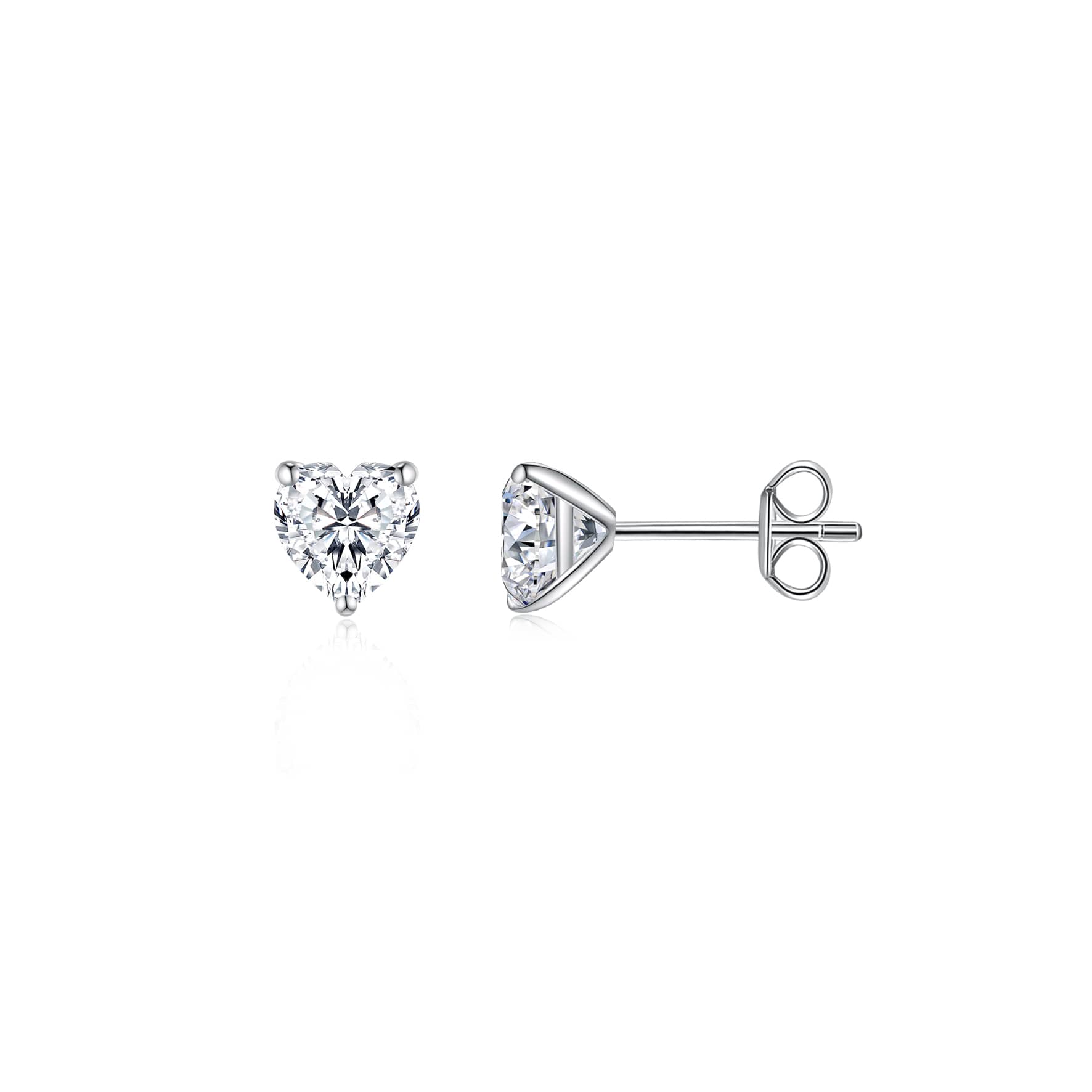 Heart Solitaire Ear Studs