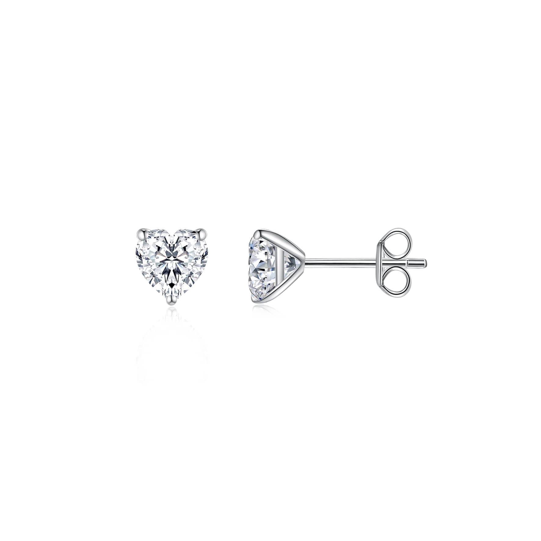 Calista Heart Solitaire Ear Studs (Sample)