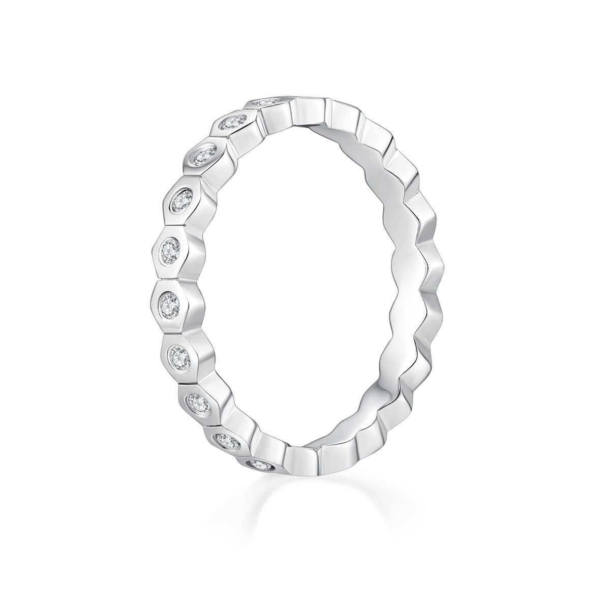 Honeycomb Full Eternity Ring (Side) - Eclat by Oui