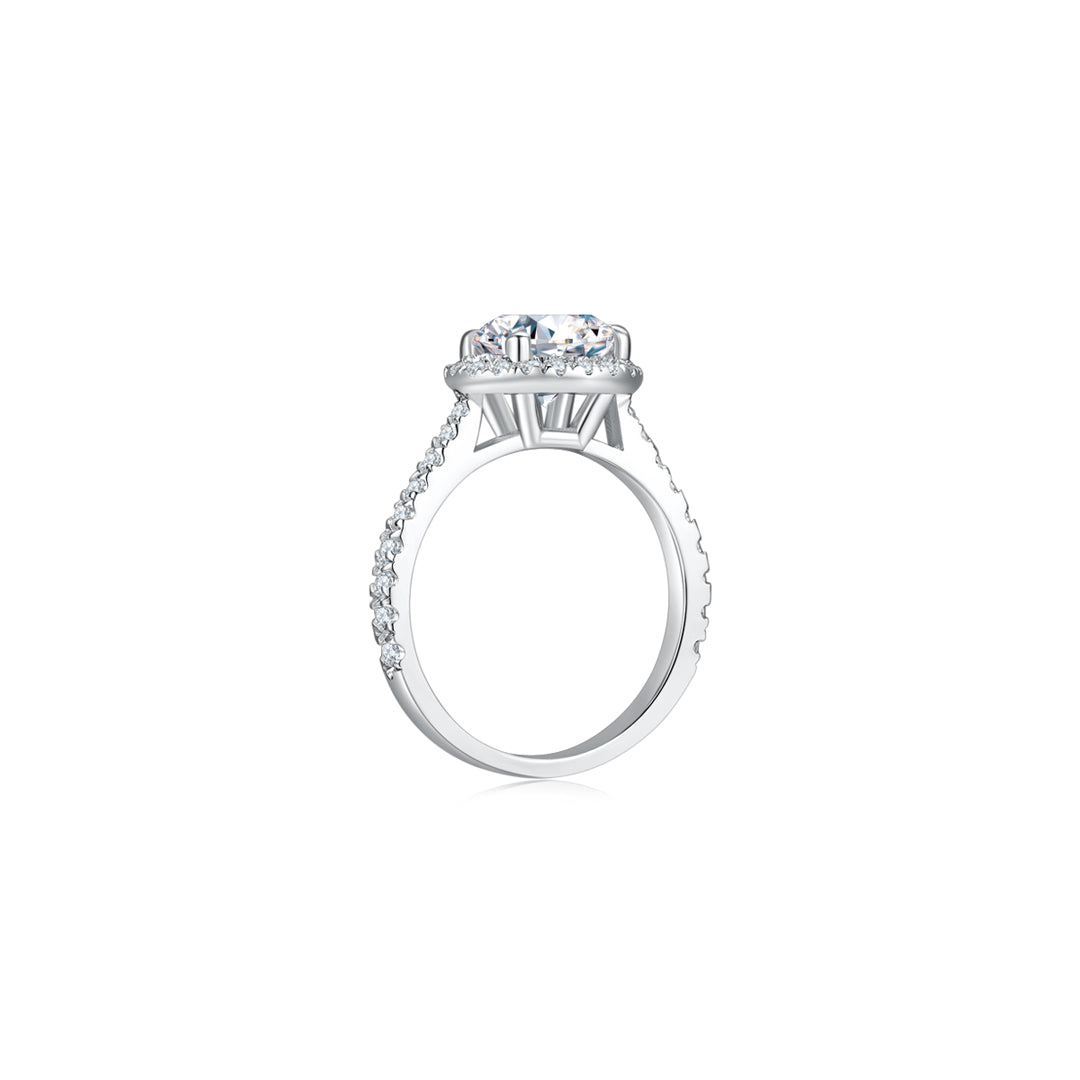 Maya Round Halo Pave Ring WG (Side) - Éclat by Oui