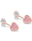 My Heart Rhodonite Ear Studs (Rose Gold) (Angled) - Eclat by Oui