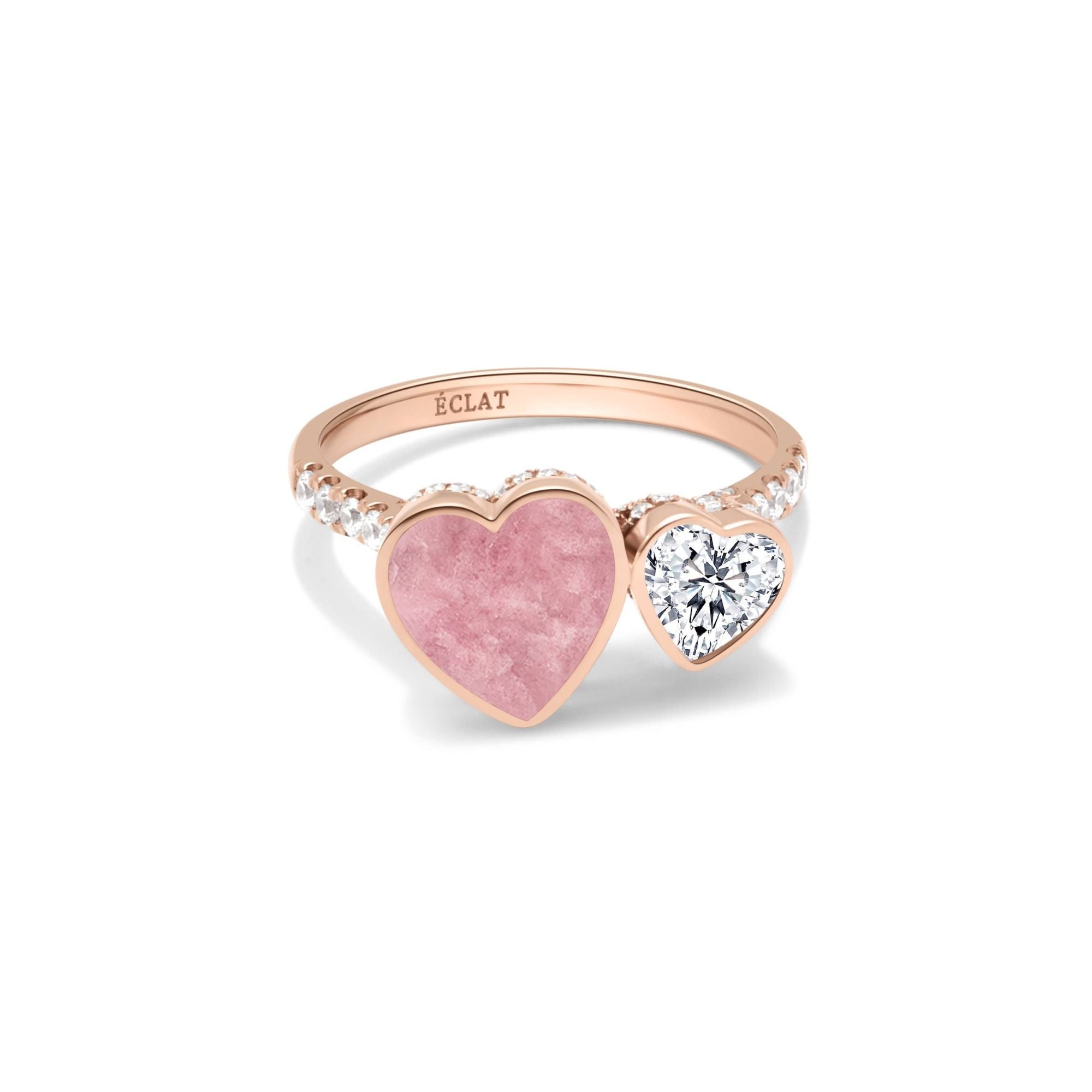 My Heart Rhodonite Ring (Rose Gold) (Front) - Eclat by Oui