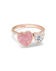 My Heart Rhodonite Ring (Rose Gold) (Front) - Eclat by Oui