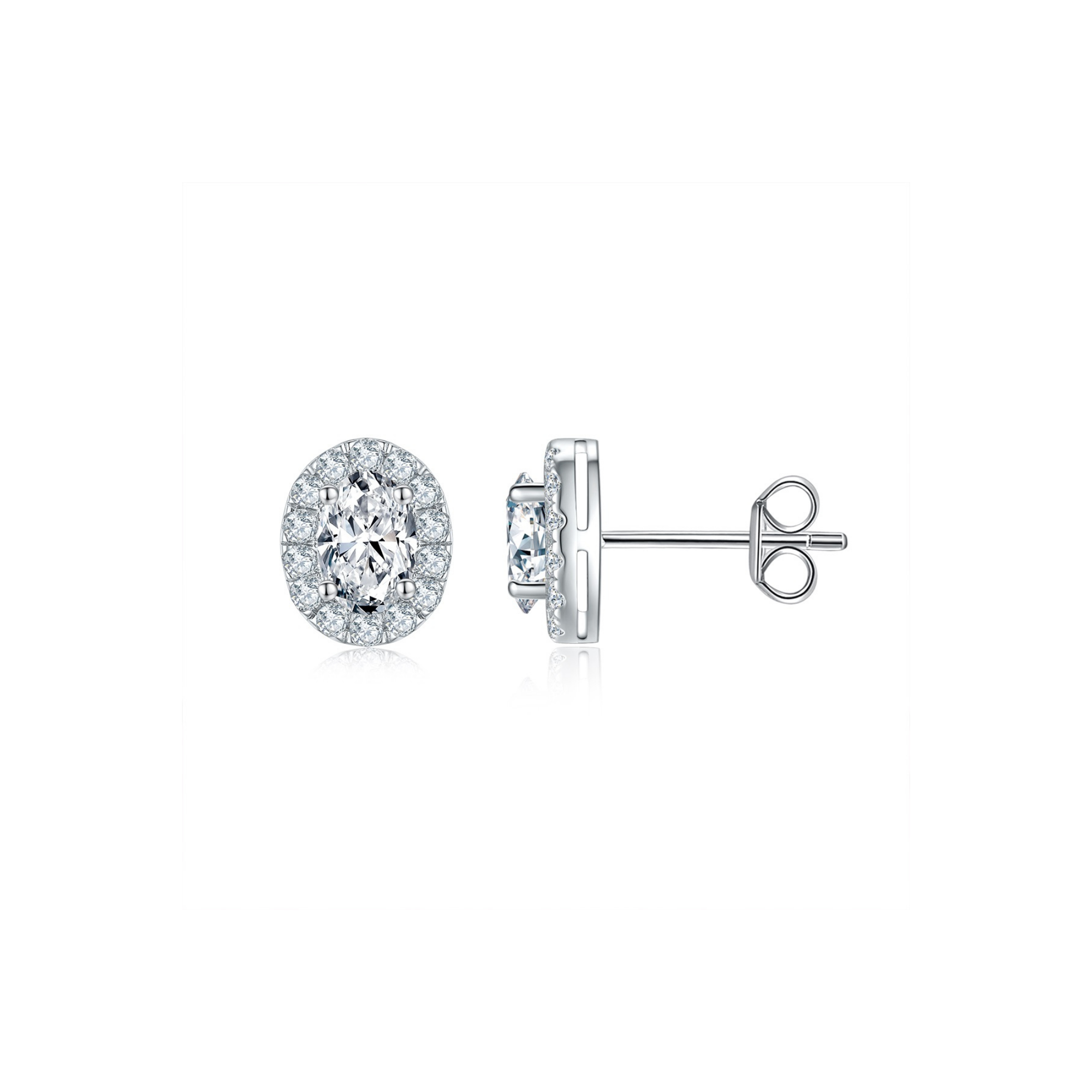 Bianca Oval Halo Ear Studs - Eclat by Oui