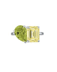 Toi et Moi Pear Emerald Coloured Birth stones Aug and Nov - Eclat by Oui