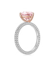 Wendy in Pink Ring Rose Gold (Claw) and White Gold (Band) (Side) - Eclat by Oui