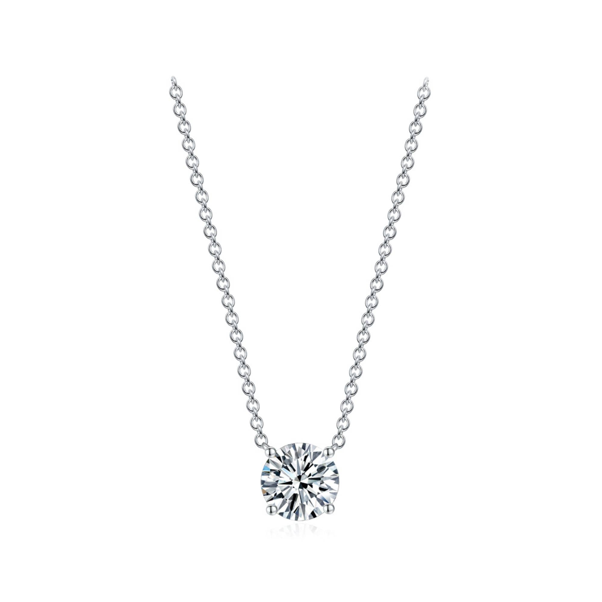 Round Solitaire Necklace (Front) - Eclat by Oui