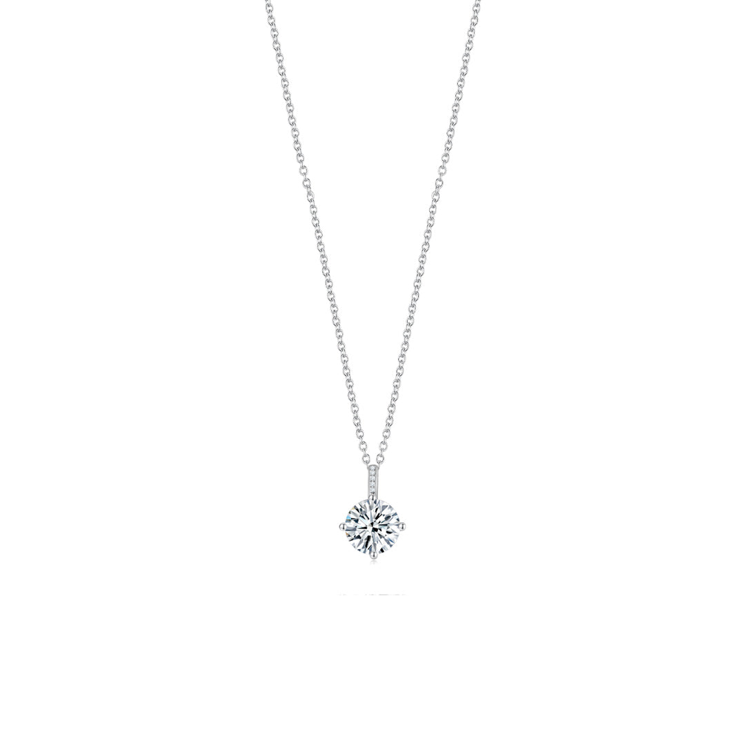 Round Solitaire Pendant Necklace WG - Éclat by Oui
